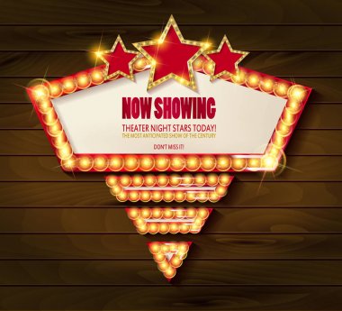 Ahşap arka plan üzerinde parlayan ok afiş