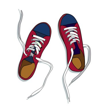 Düz spor spor ayakkabı arka plan kavramı.