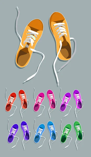 Set di scarpe da ginnastica . — Vettoriale Stock