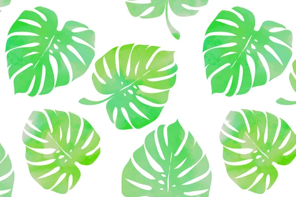 Tropical leaves, monstera pattern — Stock Vector