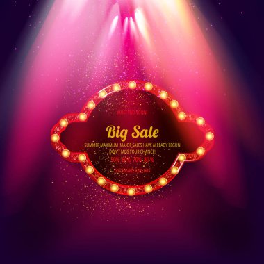 Retro ışık afiş parlayan.