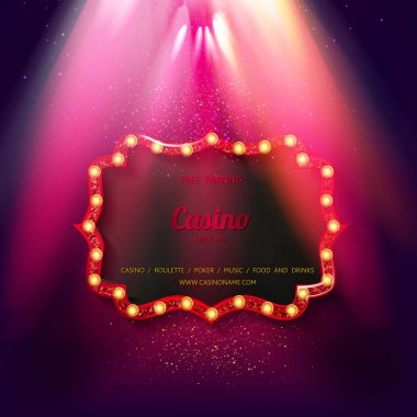 Retro ışık afiş parlayan.