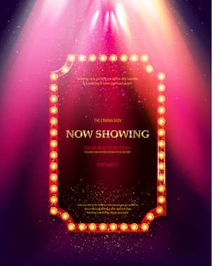 Retro ışık afiş parlayan.