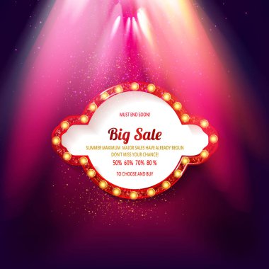 Retro ışık afiş parlayan.