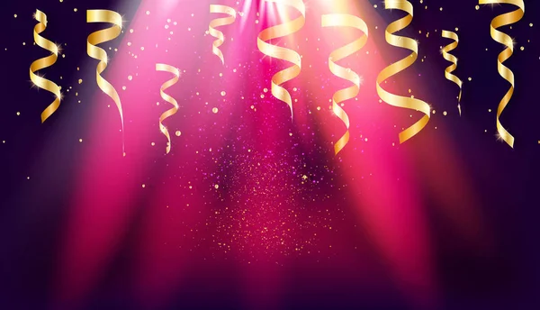 Confettis brillants en or réaliste — Image vectorielle