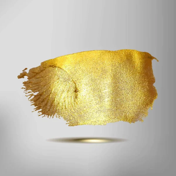 Realistische Handzeichnung goldener Pinselstrich — Stockvektor