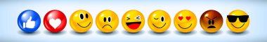 Emoji Duygu Yüzleri Vektörü