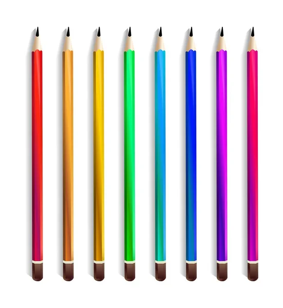 Une image d'un ensemble de crayons de couleur. — Image vectorielle