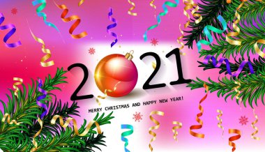 Merry christmas and happy new year 2021. greeting card with hand drawn lettering gold glittering happy new year 2022 free vector eps, cdr, ai, svg vector illustration graphic art