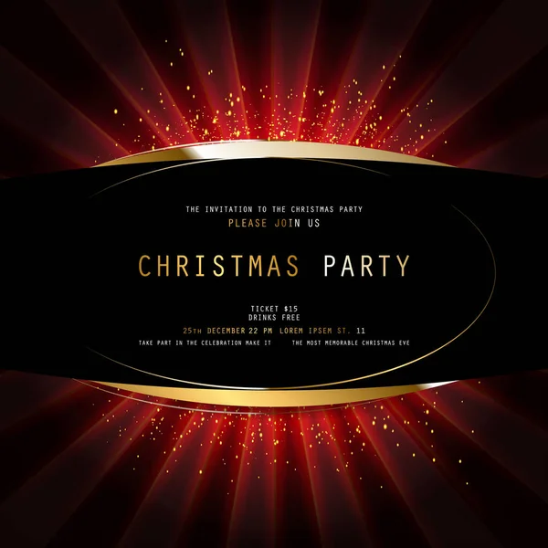 Pozvánka Veselé Vánoce Party 2021 Plakát Banner Karty Design Šablona — Stockový vektor