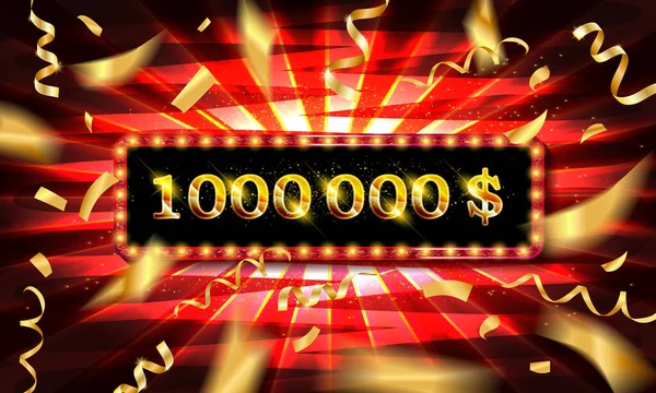 000 000 Milhão Dólares Números Ouro Metálicos Ilustração Vetorial Bela — Vetor de Stock
