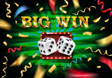 Spot ışıklarıyla aydınlatılan büyük galibiyet bayrağı. Vektör illüstrasyonu.