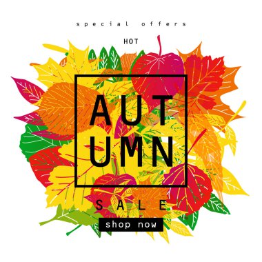 Suluboya sonbahar yeşillik vektör satışı afişi