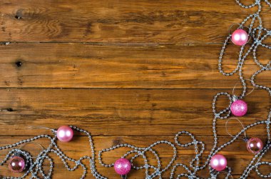 Noel dekor ahşap arka plan, metin için yer.