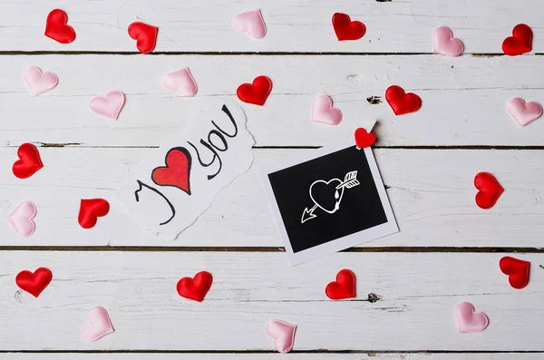 Valentine's Day, het opschrift ik hou van je achtergrond. — Stockfoto