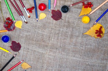 Kopyalama alanı Oda yukarıdan Sonbahar arka plan.