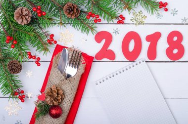 Noel masa, menü için arka plan.