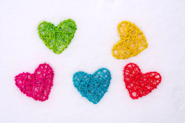 Love concept: hearts on a white background. — Stock Photo, Image