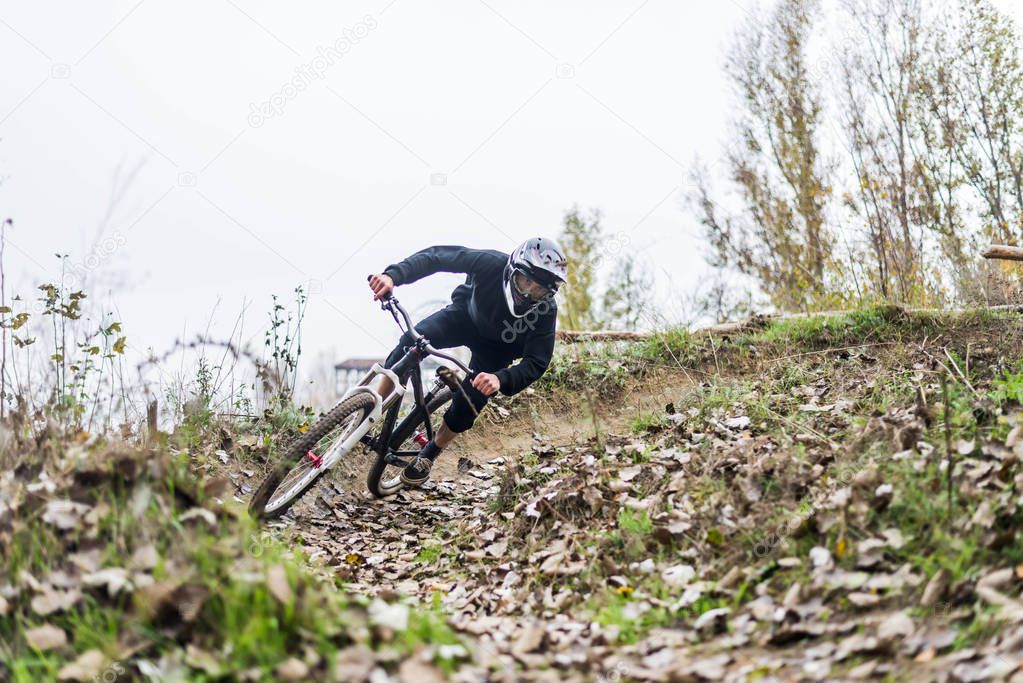 Extreme cycling concept: mountain bike racer.