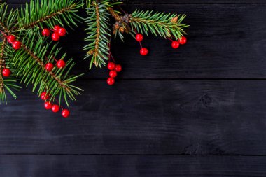 Noel ve yeni yıl s tatil arka plan kopya alanı, Noel sınır ile.