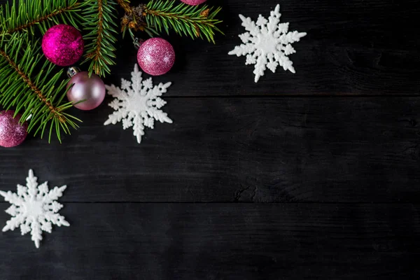 Natal e Ano Novo fundo de férias com espaço de cópia, fronteira de Natal . — Fotografia de Stock