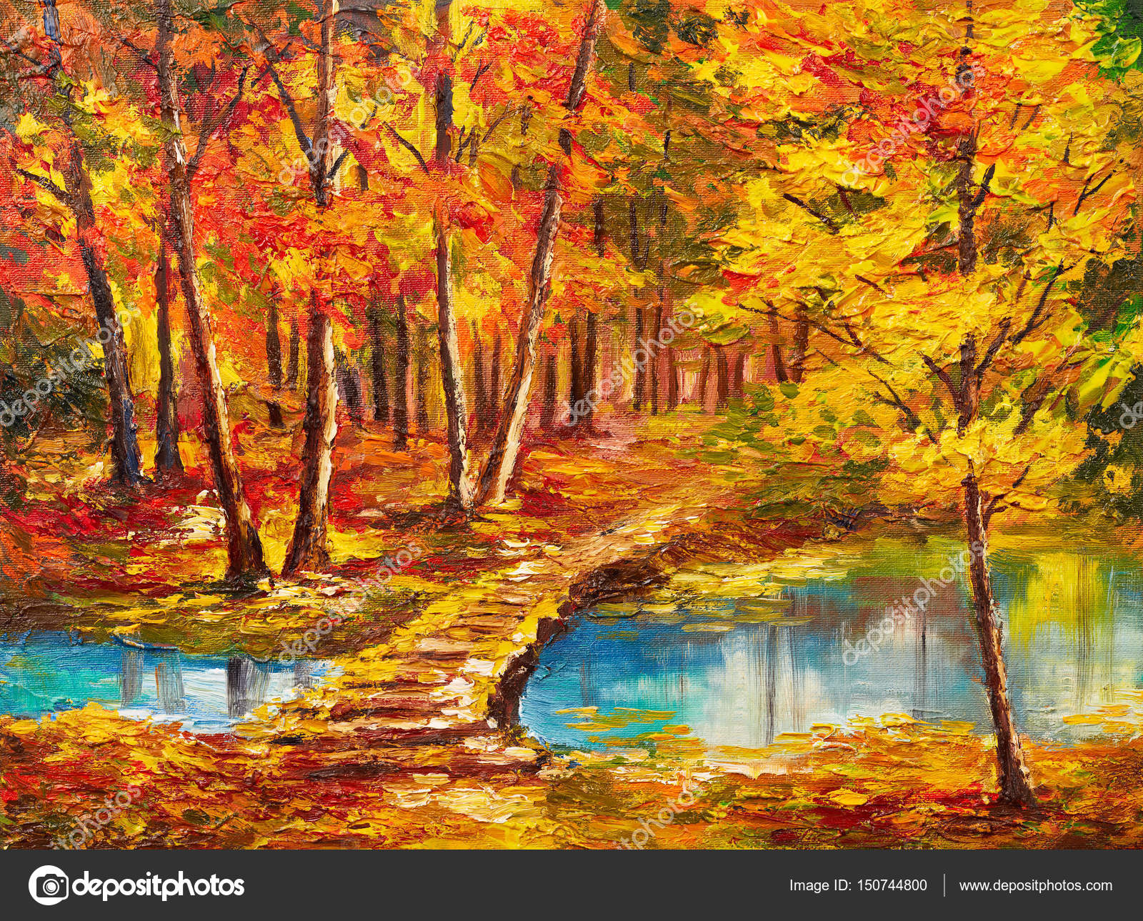 Oil Painting Landscape Autumn Forest Near The River Orange Leaves Stock Photo Image By C Max5799 Oil Painting Landscape Autumn Forest Near The River Orange Leaves Stock Photo Image By C Max5799
