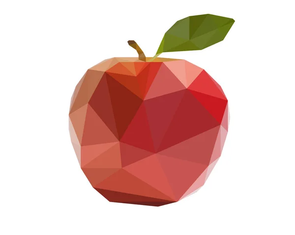 Ref Isolated Apple Low Poly Illustration White Background Red Apple — Stock Photo, Image