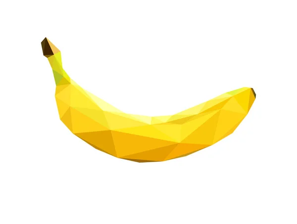 Amarelo Isolado Banana Baixo Poli Ilustração Fundo Branco Ilustração Polígono — Fotografia de Stock
