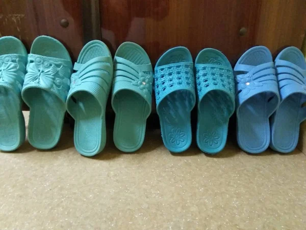 Many Rubber Slippers Home — Stok fotoğraf