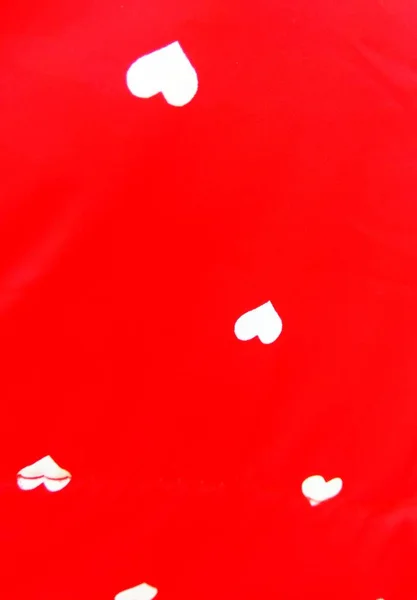 Bakgrund Bild Röd Färg Vita Hjärtan — Stockfoto