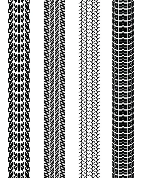 Empreintes de voitures de pneus — Image vectorielle