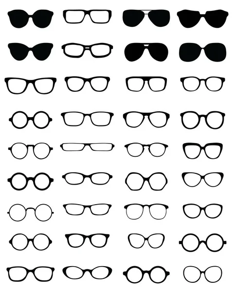 Silhouettes of eyeglasses — Stock Vector