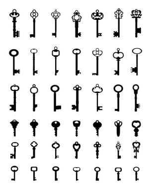 anahtarların Silhouettes