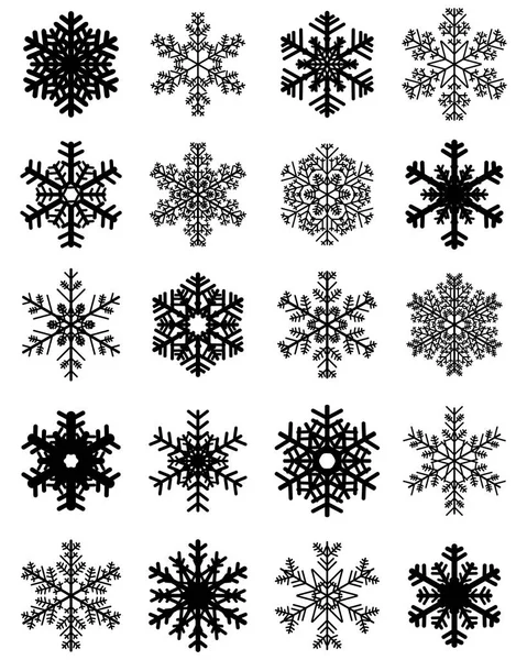Conjunto de copos de nieve — Vector de stock