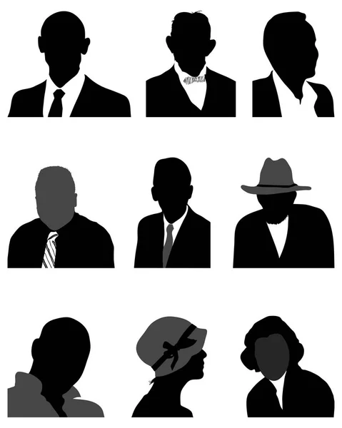 Silhouetten van avatars — Stockvector