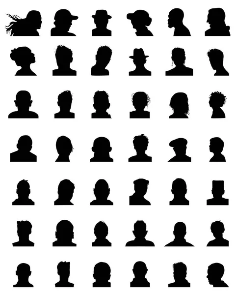 Silhouetten van avatars — Stockvector