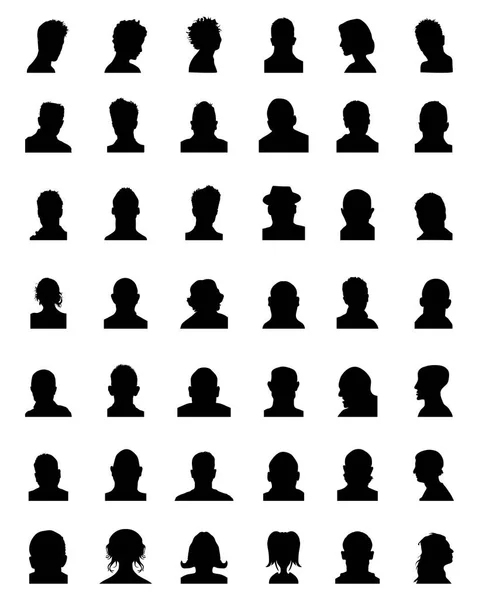 Silhouetten van avatars — Stockvector