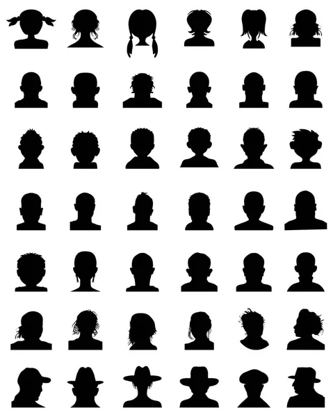 Silhouetten van avatars — Stockvector