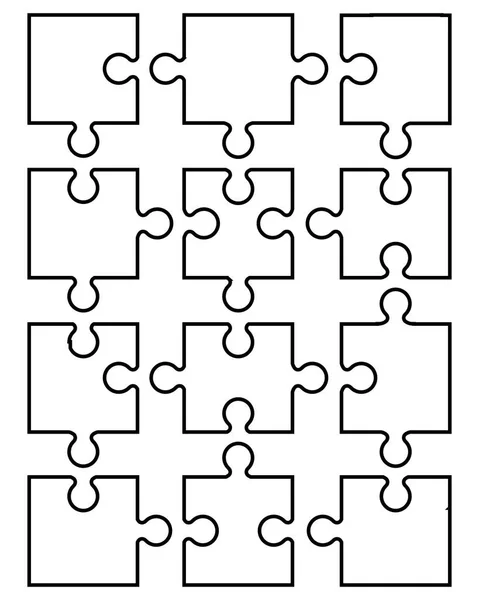 白いジグソーパズル — ストックベクタ