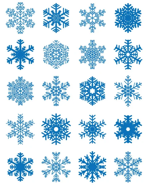 Set of different snowflakes — Stock Vector