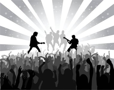 siluet ciddi arka plan ile müzik konser