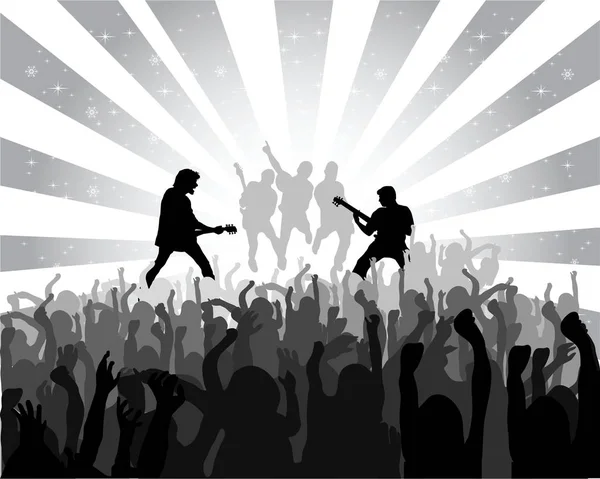 Concert Musical Silhouette Avec Fond Solennel — Image vectorielle