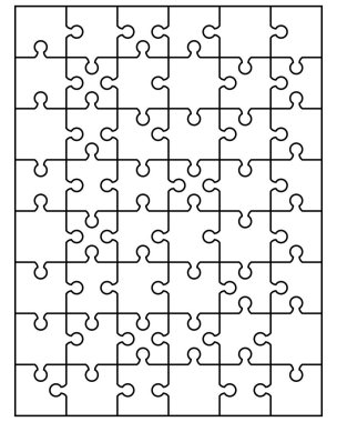 Beyaz jigsaw puzzle parçaları ayrı