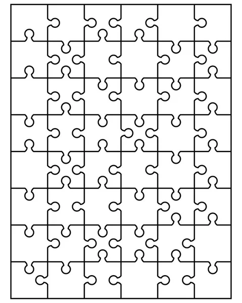 Afzonderlijke Stukjes Witte Jigsaw Puzzel — Stockvector