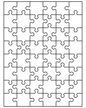 Beyaz jigsaw puzzle parçaları ayrı