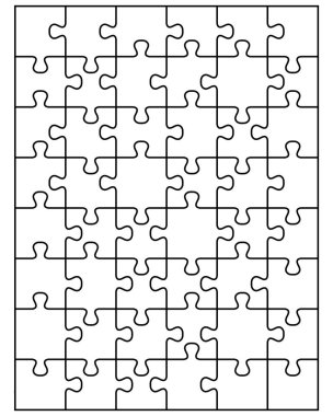 Beyaz jigsaw puzzle parçaları ayrı