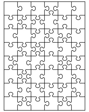 Beyaz jigsaw puzzle parçaları ayrı