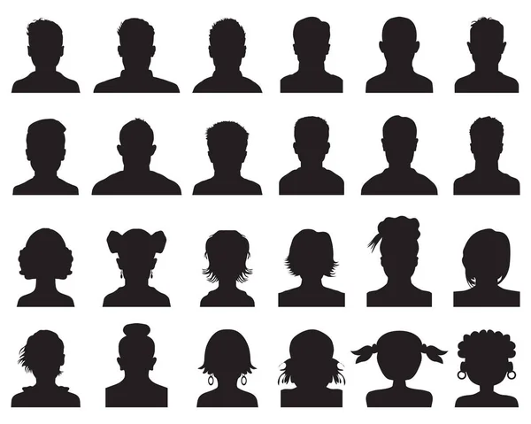 Silhouetten Van Mensenhoofden Avatar Profielen Een Witte Achtergrond — Stockvector