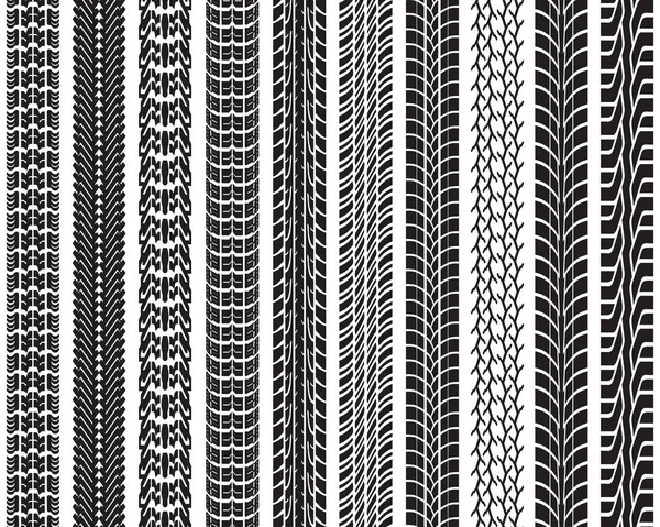 Черные Отпечатки Протектора Автомобилей Бесшовная Иллюстрация — стоковый вектор
