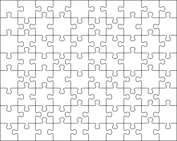 Illustratie Van Grote Witte Puzzel Afzonderlijke Delen — Stockvector